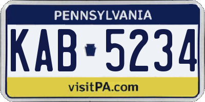 PA license plate KAB5234