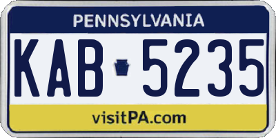 PA license plate KAB5235