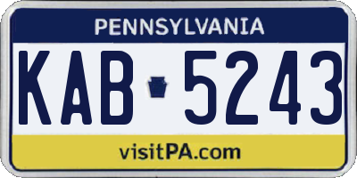 PA license plate KAB5243