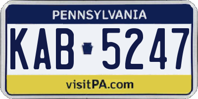 PA license plate KAB5247
