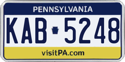 PA license plate KAB5248