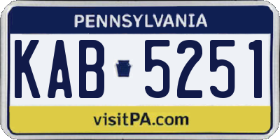 PA license plate KAB5251