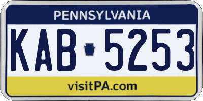 PA license plate KAB5253