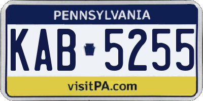 PA license plate KAB5255
