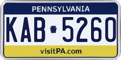PA license plate KAB5260