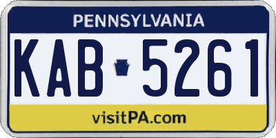 PA license plate KAB5261