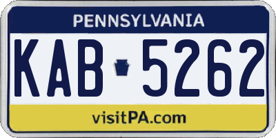 PA license plate KAB5262