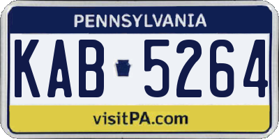 PA license plate KAB5264