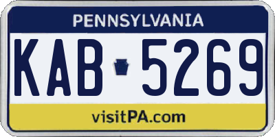 PA license plate KAB5269