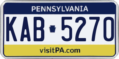 PA license plate KAB5270