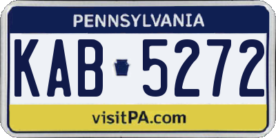 PA license plate KAB5272