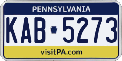 PA license plate KAB5273