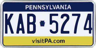 PA license plate KAB5274