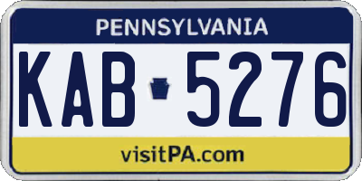 PA license plate KAB5276