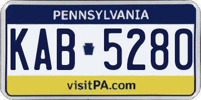 PA license plate KAB5280