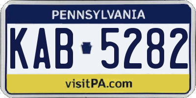 PA license plate KAB5282