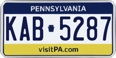 PA license plate KAB5287