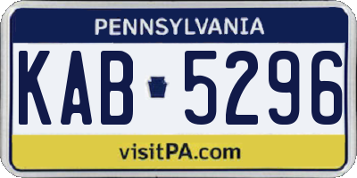 PA license plate KAB5296