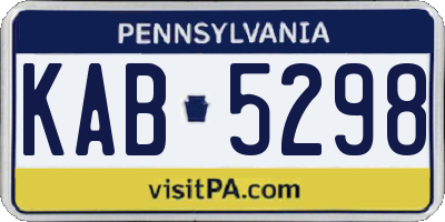 PA license plate KAB5298