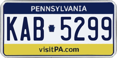 PA license plate KAB5299