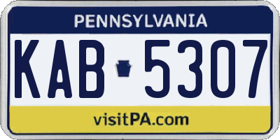 PA license plate KAB5307
