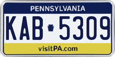 PA license plate KAB5309