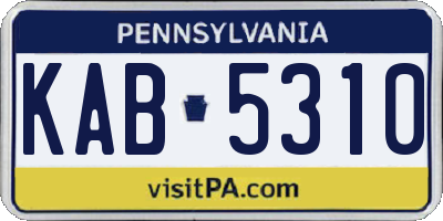 PA license plate KAB5310