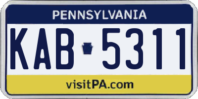 PA license plate KAB5311