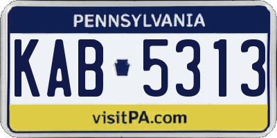 PA license plate KAB5313