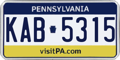 PA license plate KAB5315