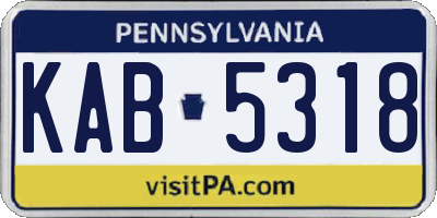PA license plate KAB5318
