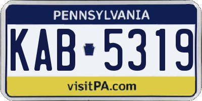 PA license plate KAB5319