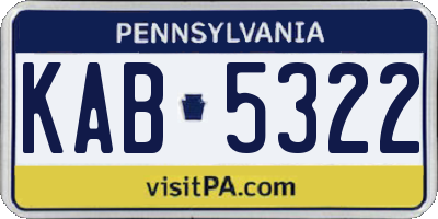 PA license plate KAB5322