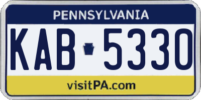 PA license plate KAB5330