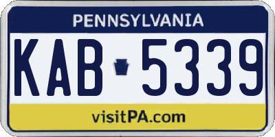 PA license plate KAB5339