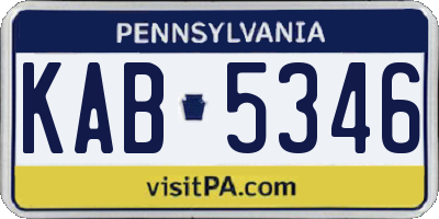 PA license plate KAB5346