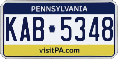 PA license plate KAB5348