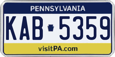 PA license plate KAB5359