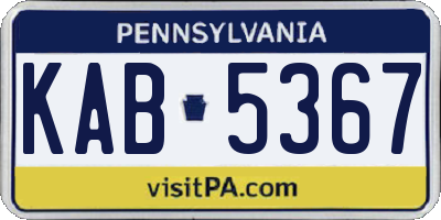 PA license plate KAB5367