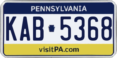 PA license plate KAB5368