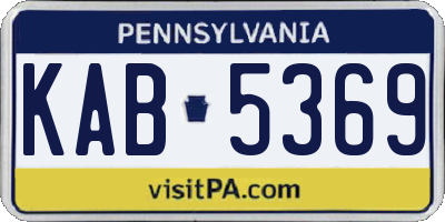 PA license plate KAB5369