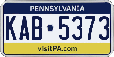 PA license plate KAB5373