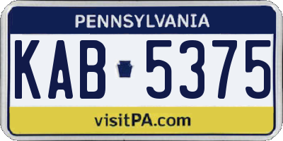 PA license plate KAB5375