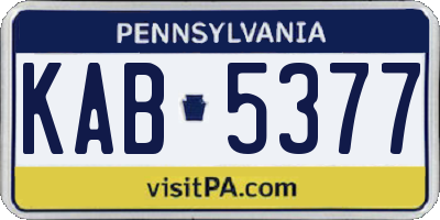 PA license plate KAB5377