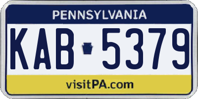 PA license plate KAB5379