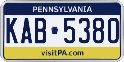PA license plate KAB5380