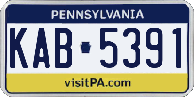 PA license plate KAB5391