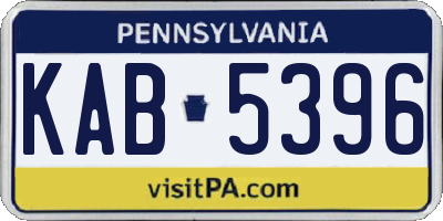 PA license plate KAB5396