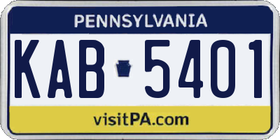 PA license plate KAB5401