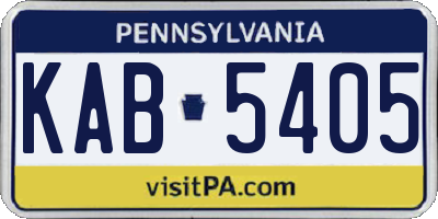 PA license plate KAB5405